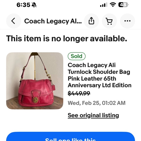 Vintage Coach Legacy Rare Excellent Condition Larger Size Shoulder bag #12854 - Picture 10 of 10